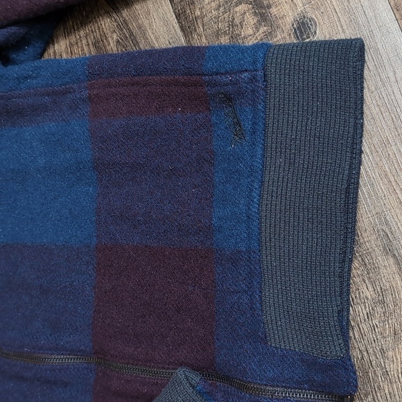 Woolrich Giant Buffalo Plaid Wool Bomber Jacket Size Medium In Blue & Brick Red - Picture 4 of 10